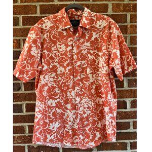 Rodd & Gunn Floral Cotton Shirt L Orange White